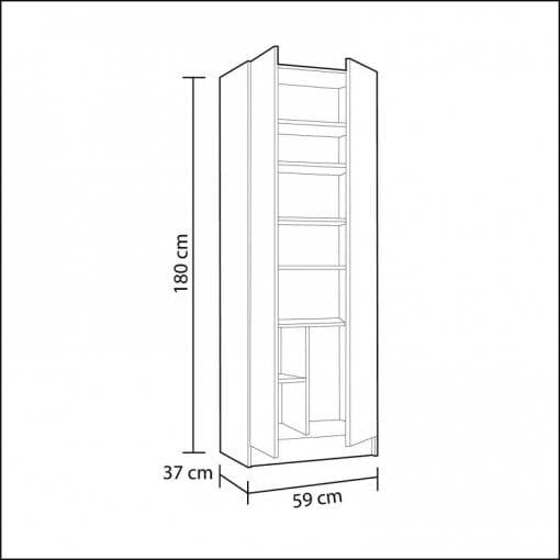 Armario multiuso de 2 puertas más estantes miniatura 3