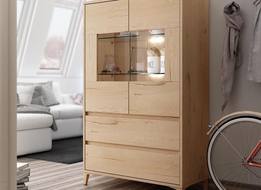 VITRINA ROBLE CON LEDS 36 miniatura 2