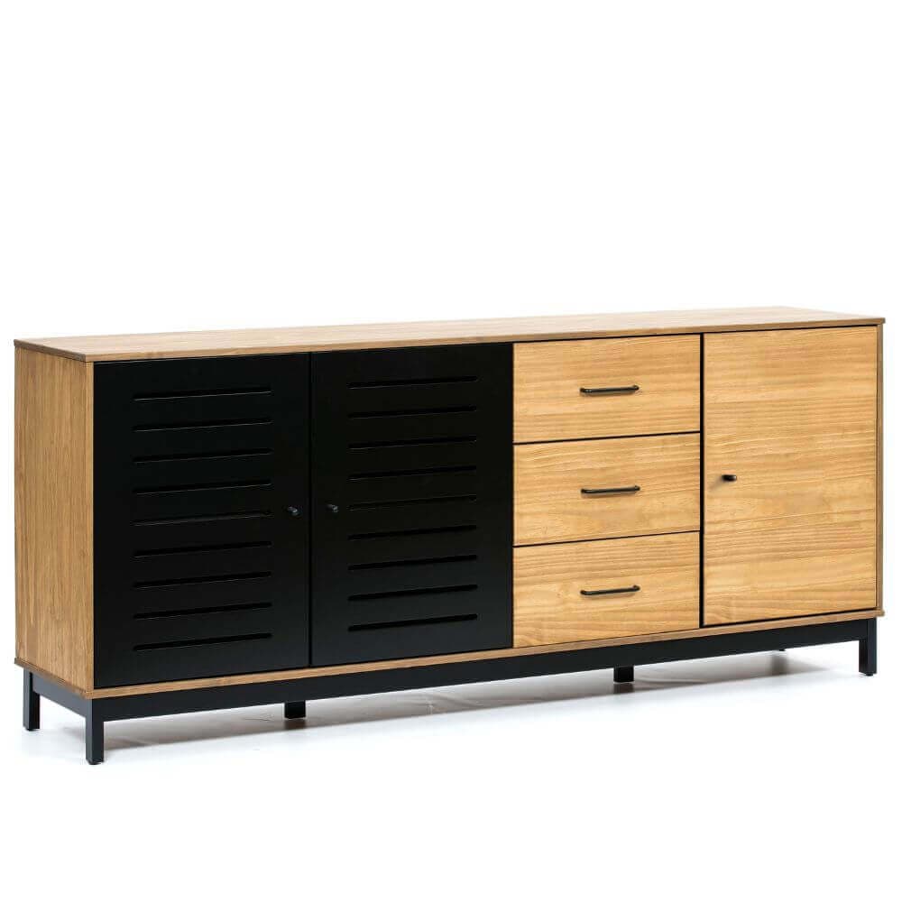 Aparador roble y negro 2 miniatura 3