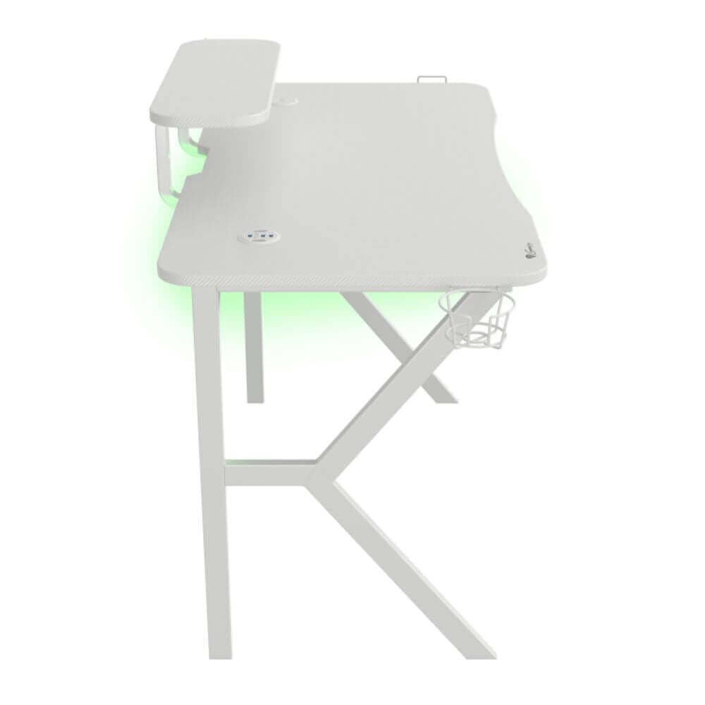 Mesa gaming blanca con altillo miniatura 5