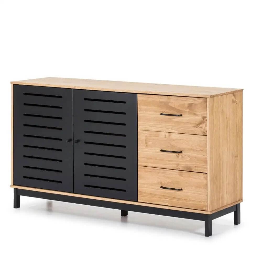 Aparador roble y negro miniatura 6