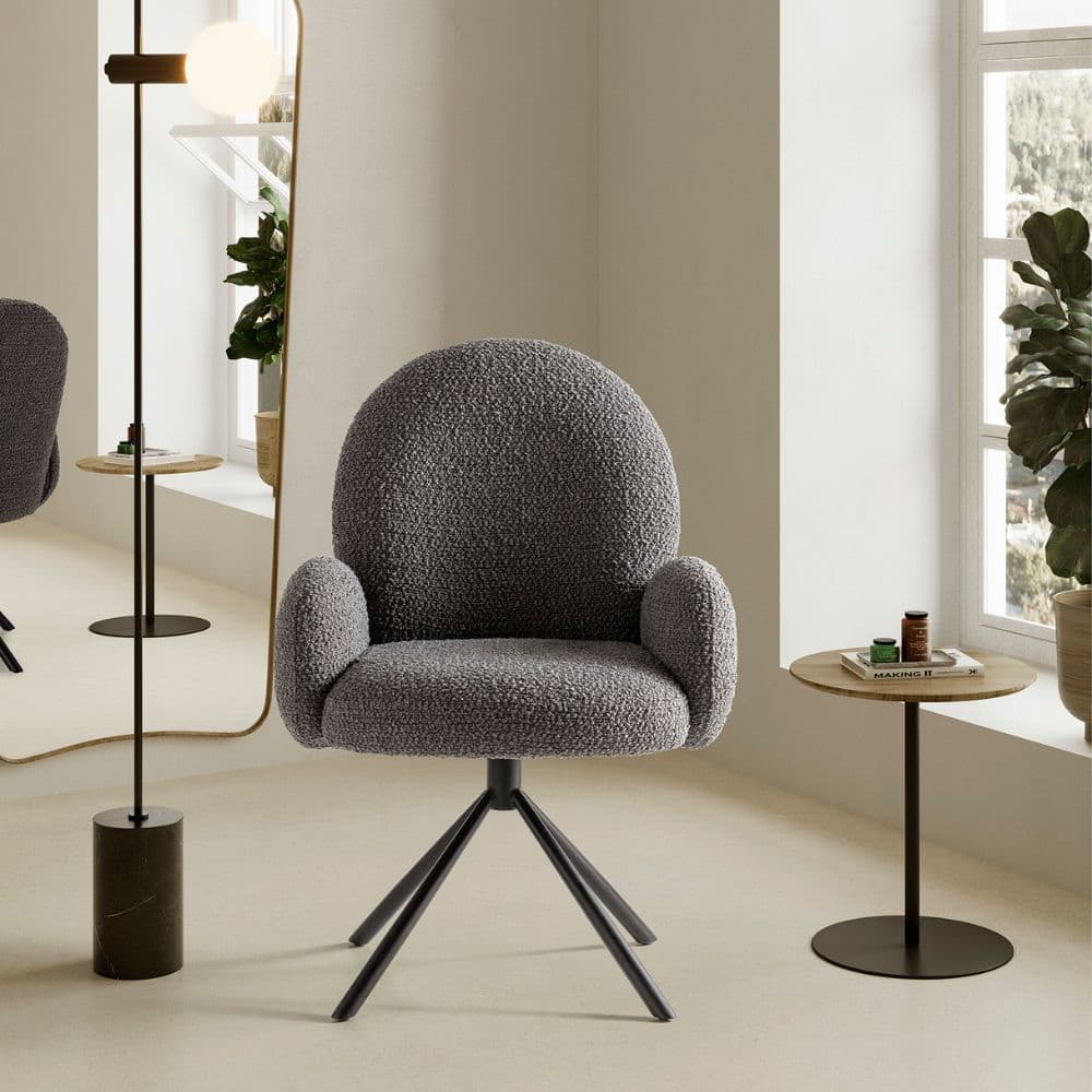 Sillón giratorio Daria gris oscuro