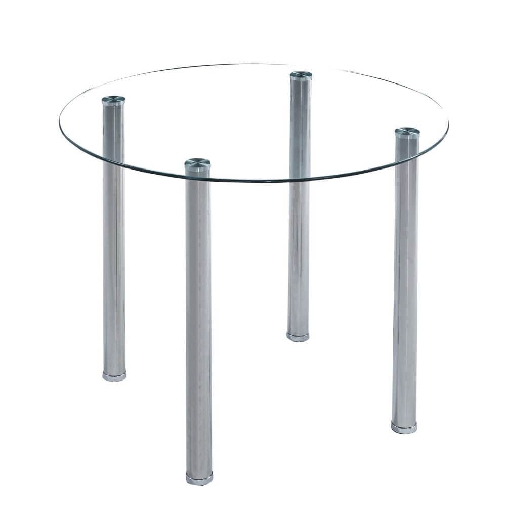 Mesa de comedor redonda con cristal Luxury