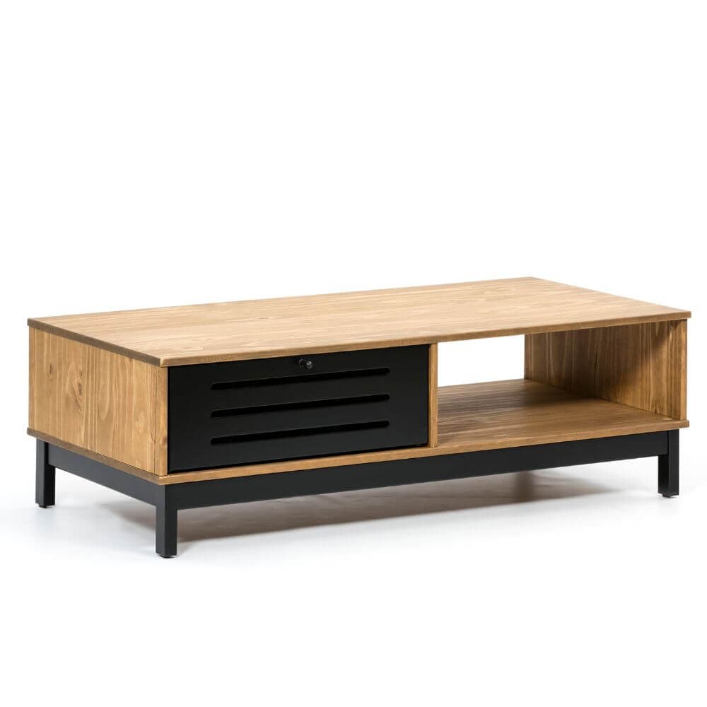 Mesa de centro roble y negra miniatura 5