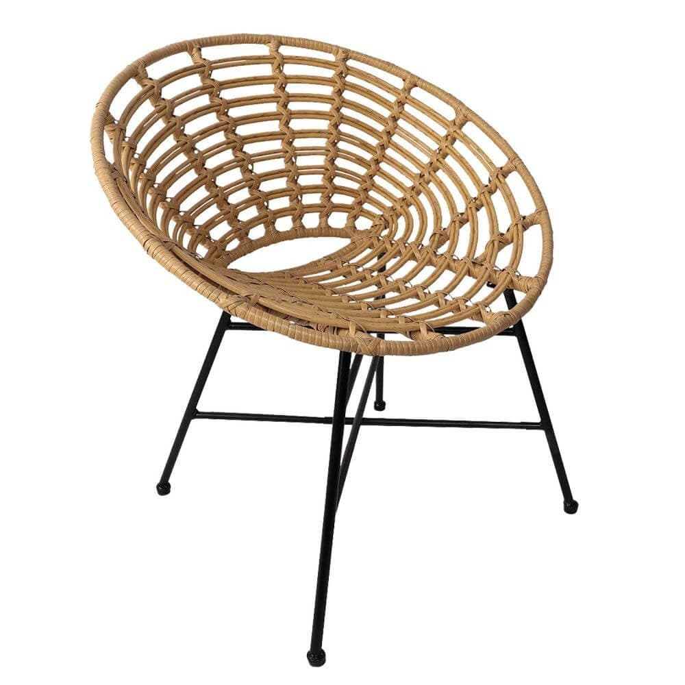 Butaca ratán con estructura de hierro