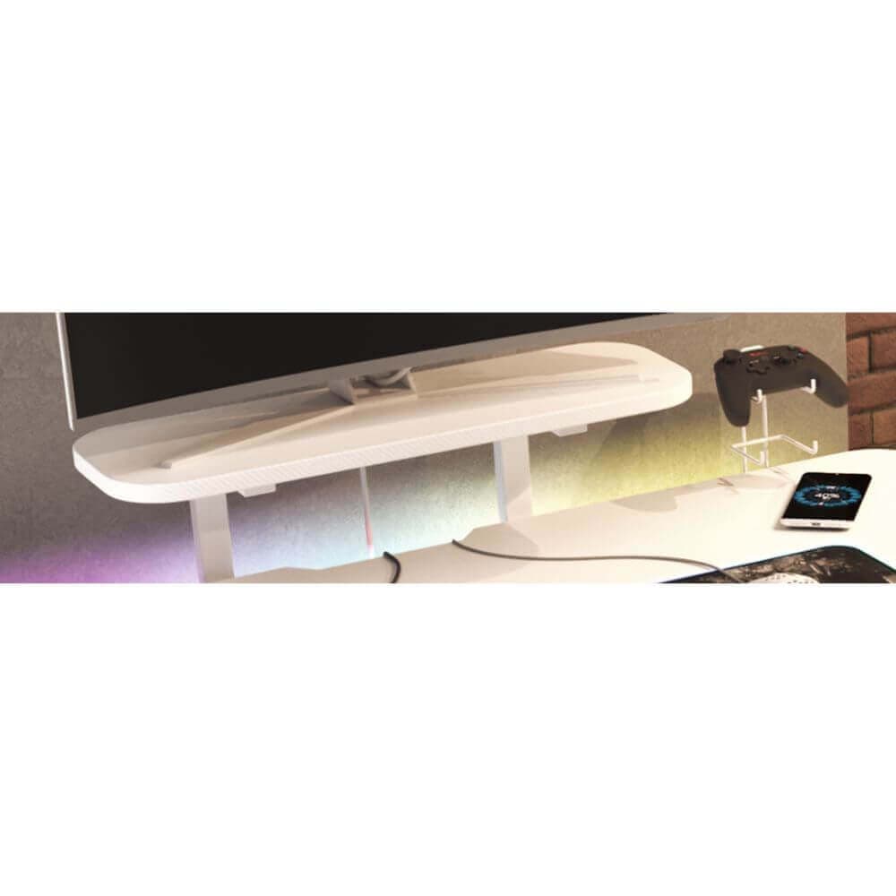 Mesa gaming blanca con altillo miniatura 7