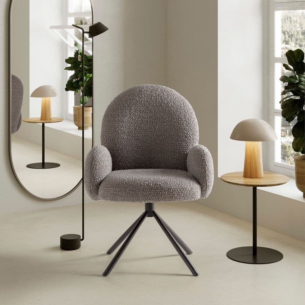 Sillón giratorio Daria gris claro