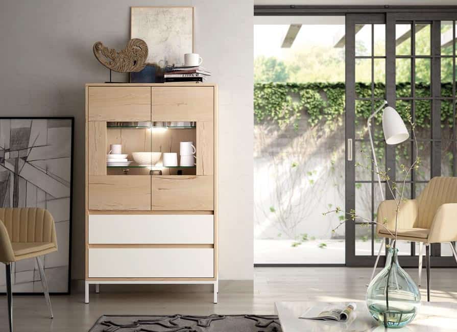 VITRINA ROBLE / SOUL BLANCO CON LEDS 35