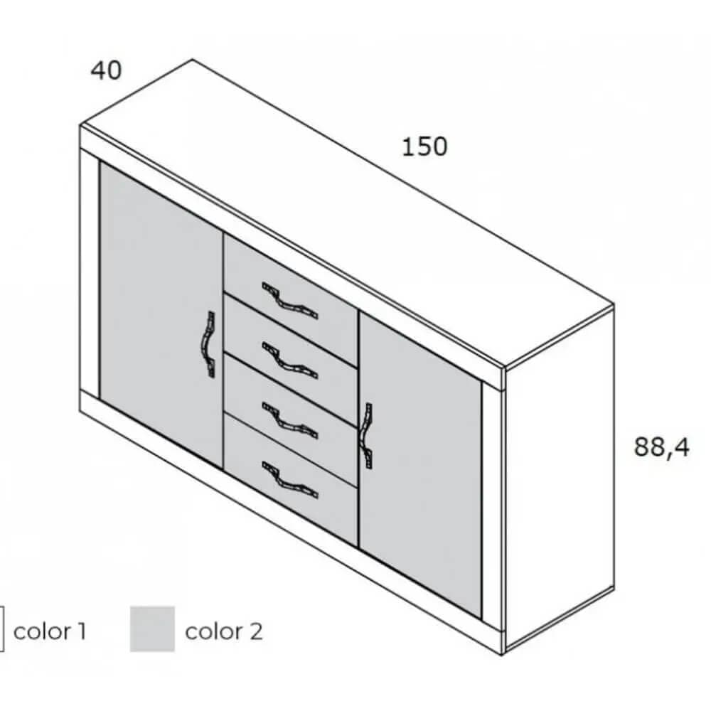 Cómoda 150 cm Andoni miniatura 2