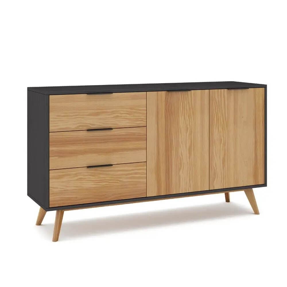 Aparador negro y roble