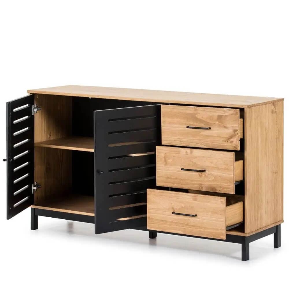 Aparador roble y negro miniatura 4