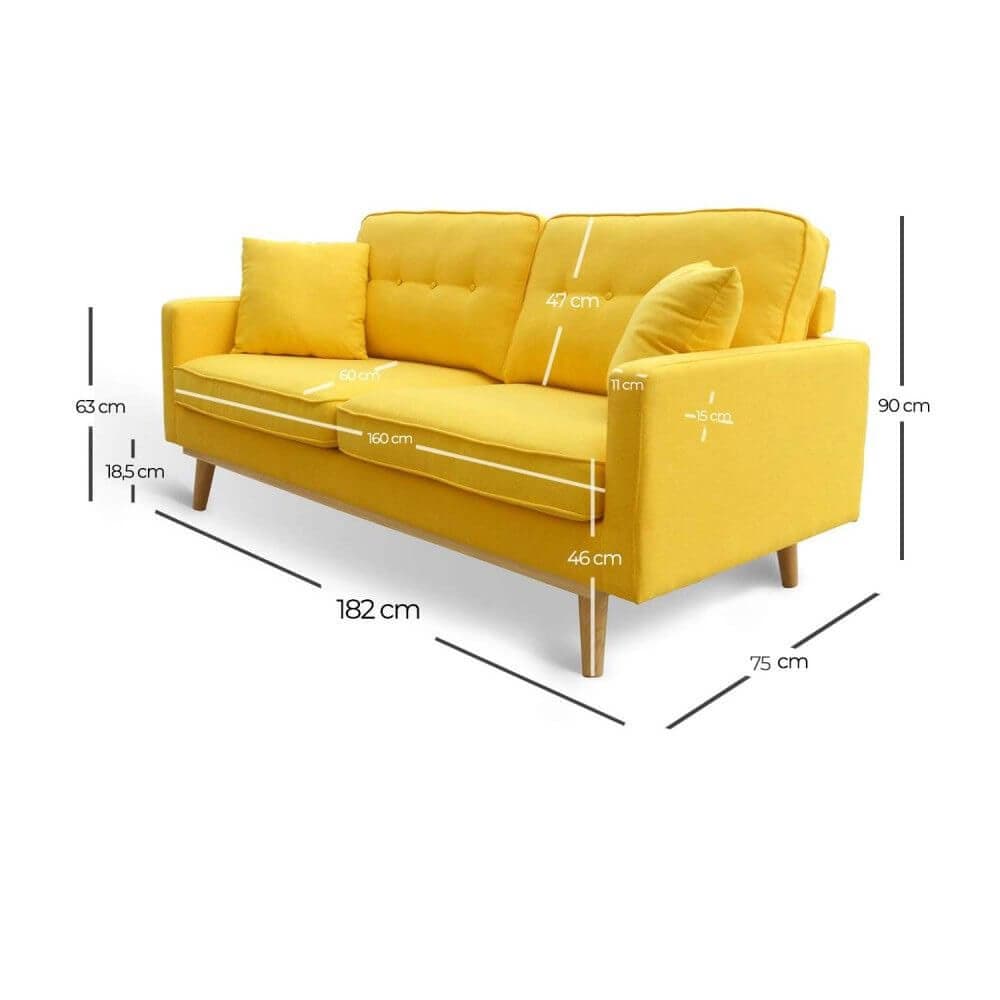 Sofá de diseño 3 plazas 180 cm miniatura 3