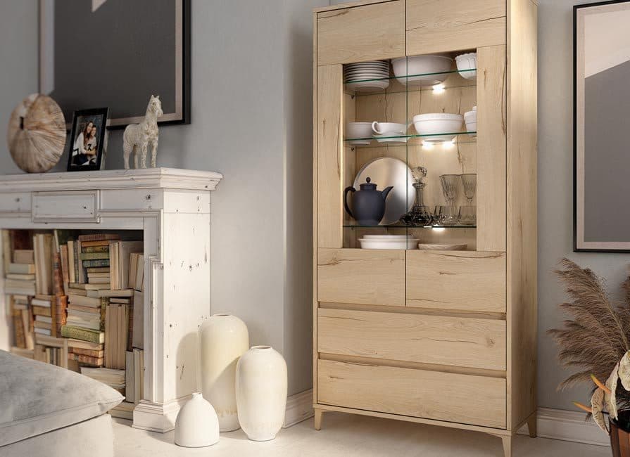 Vitrina Roble con leds 31