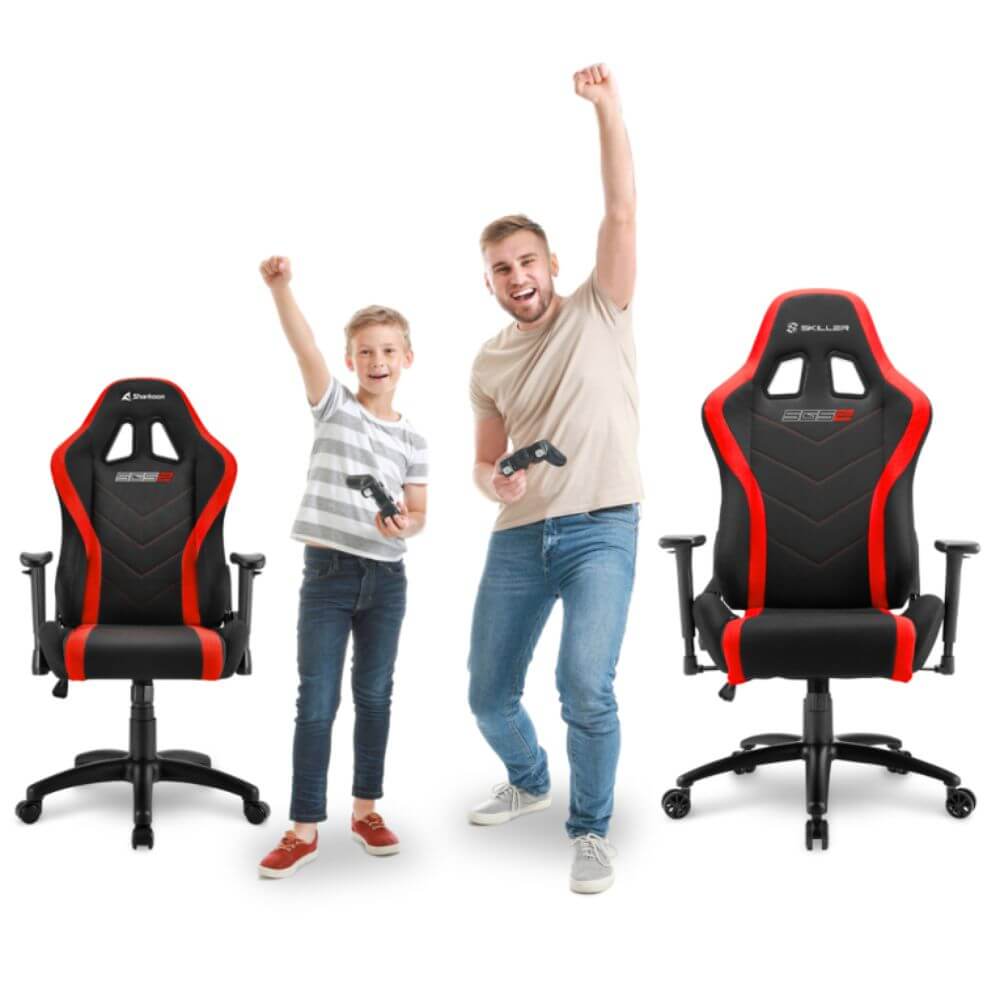 Silla gaming Sharkoon negra y roja miniatura 2