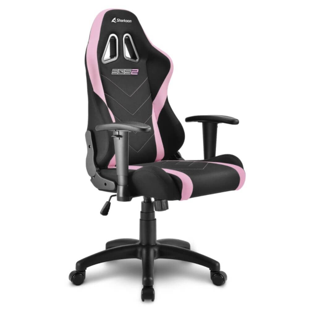 Silla gaming Sharkoon negra y rosa miniatura 4
