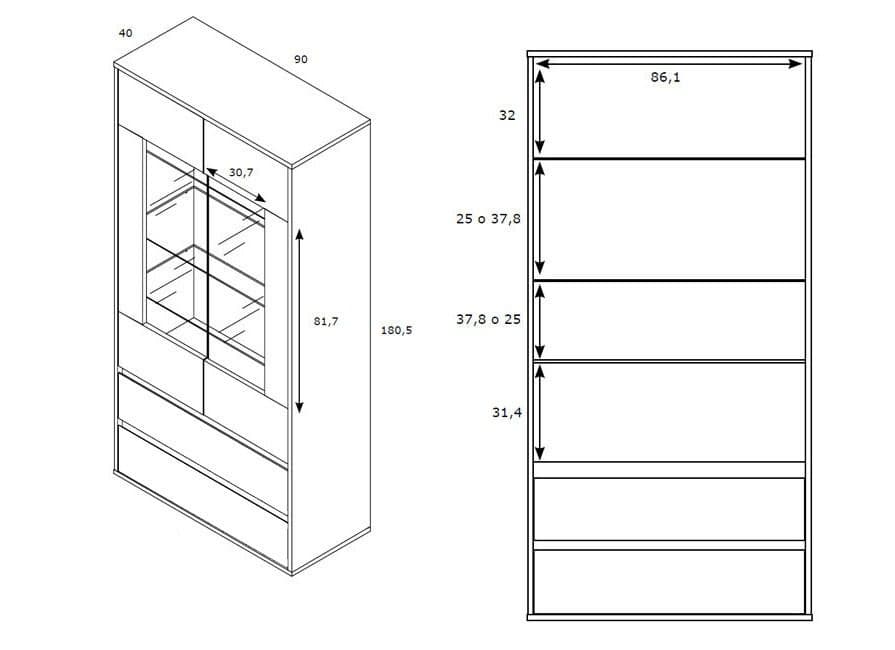 Vitrina Roble con leds 31 miniatura 3