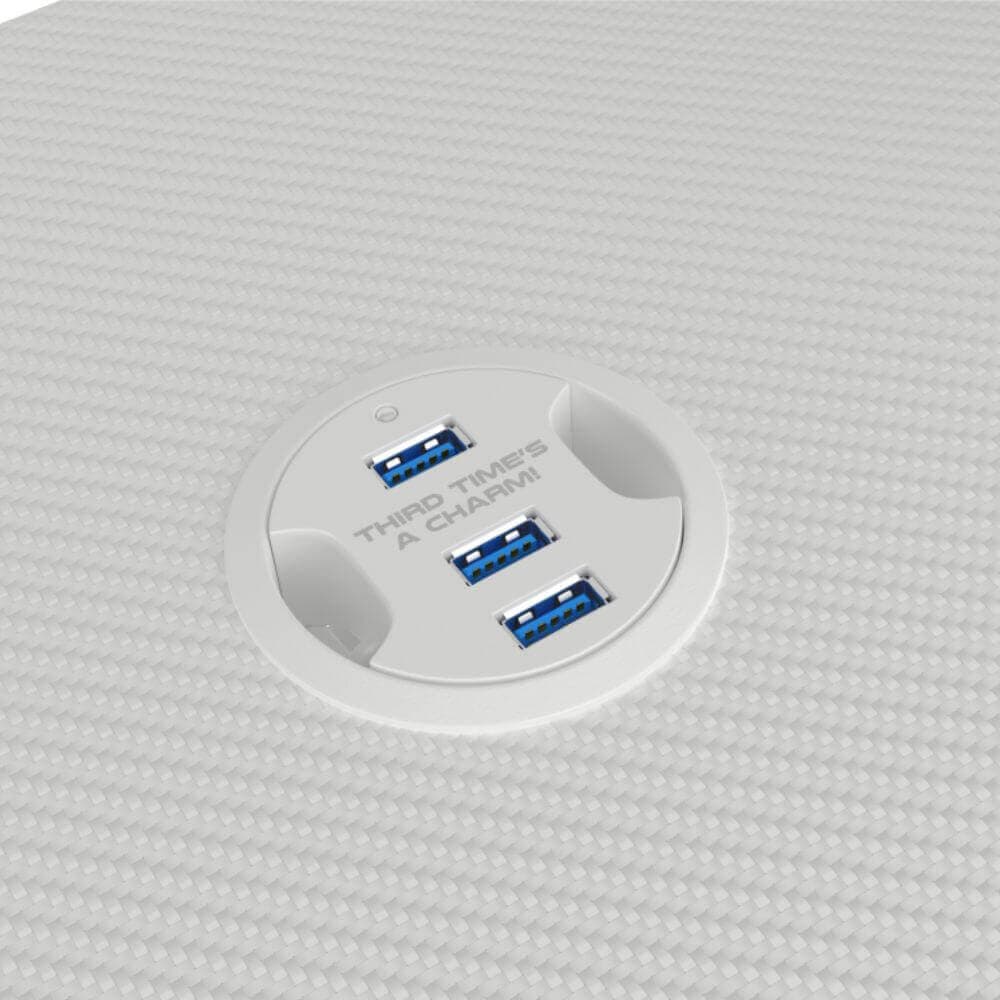 Mesa gaming blanca con altillo miniatura 6