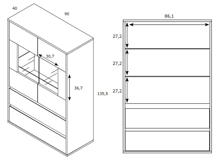 VITRINA ROBLE CON LEDS 36 miniatura 4