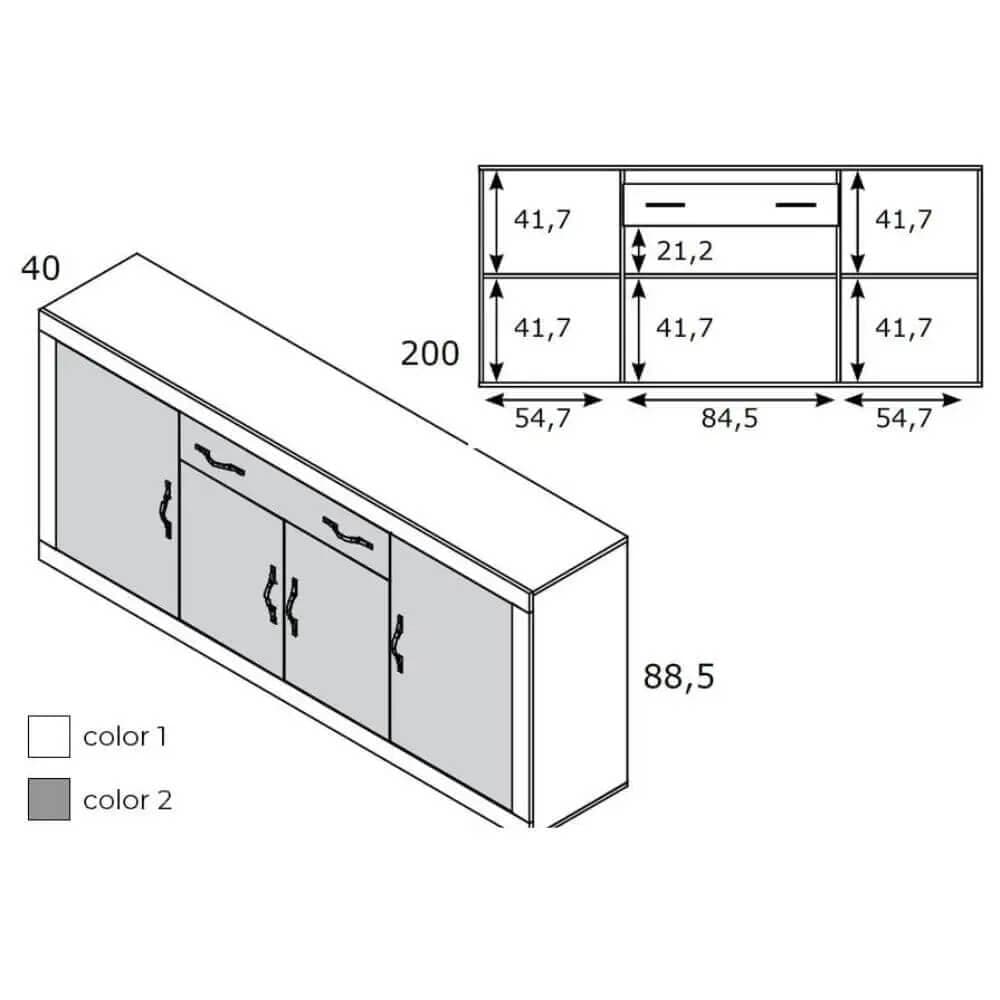 Aparador 302 200 Cm miniatura 3