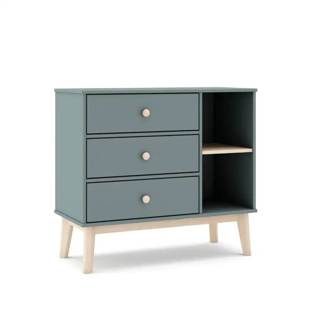 Cómoda de 3 cajones y 2 huecos