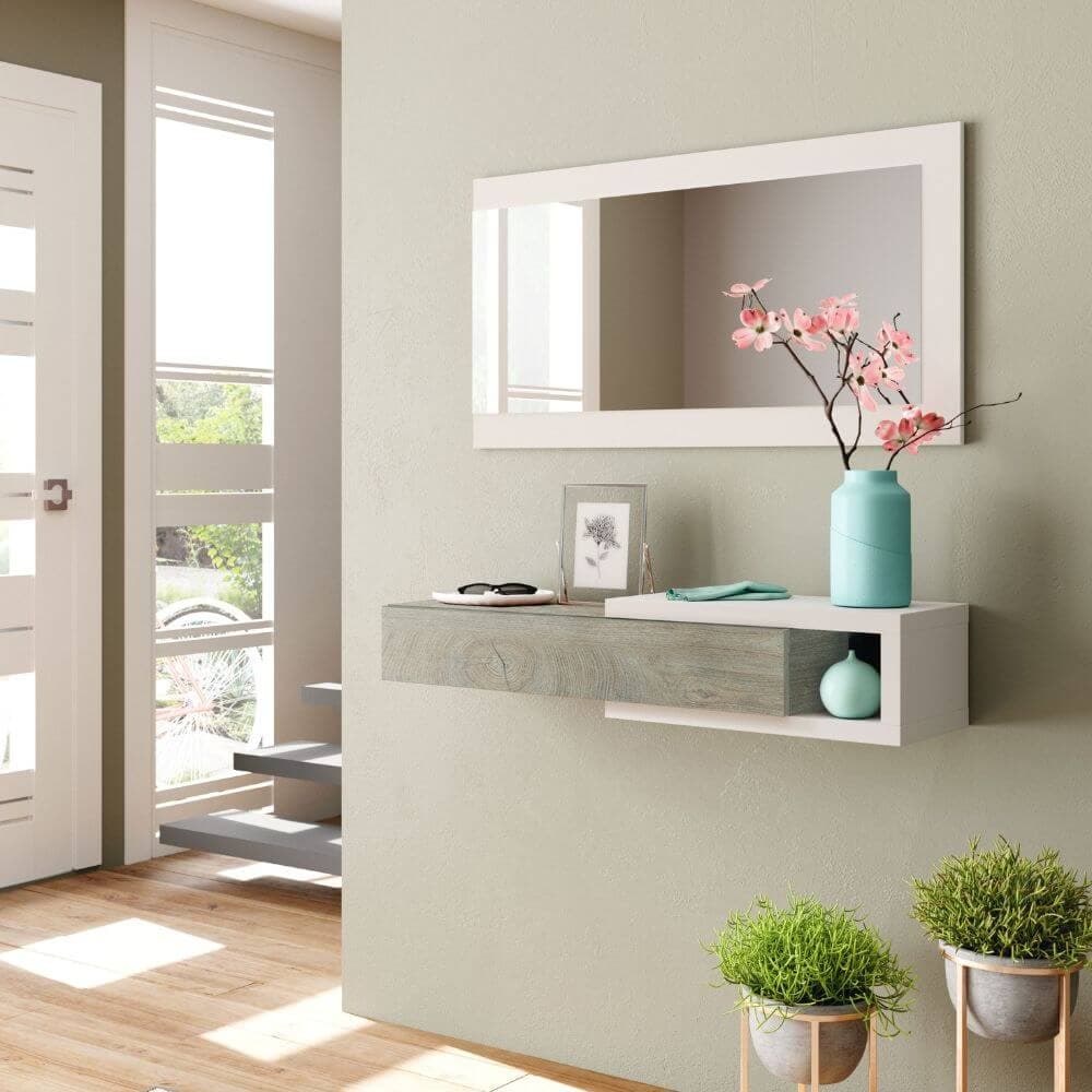 Recibidor diseño con espejo