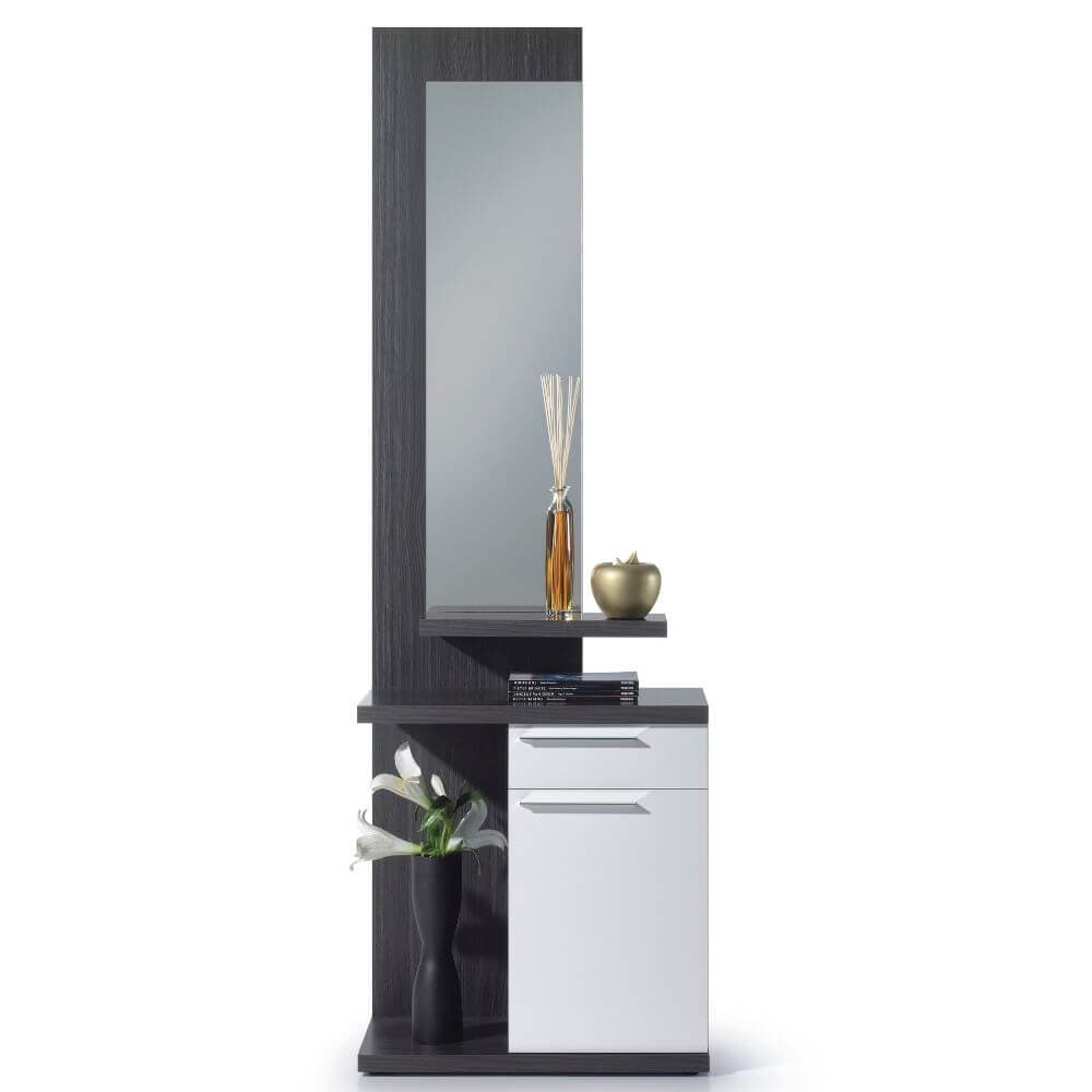 Recibidor negro con espejo miniatura 2