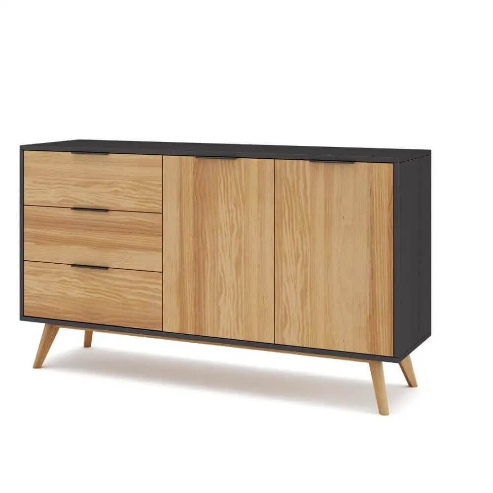 Aparador negro y roble miniatura 6