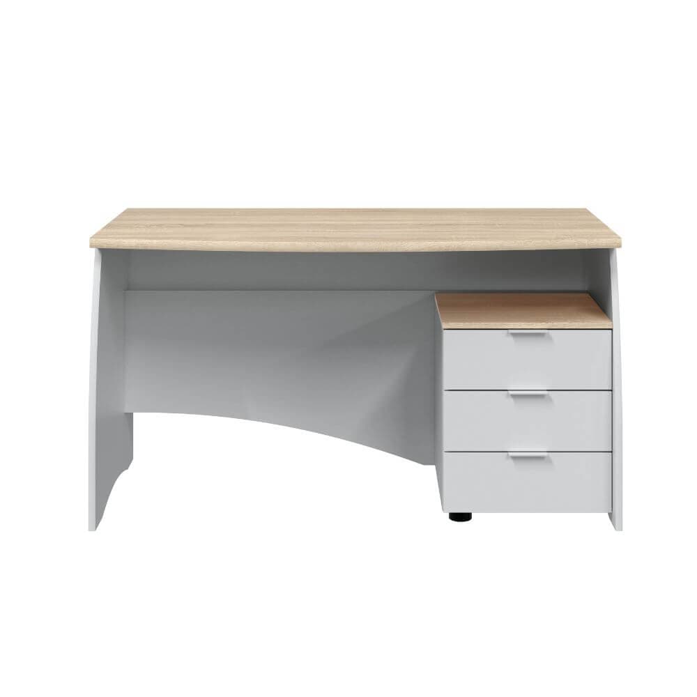 Mesa de estudio/oficina con 3 cajones miniatura 4