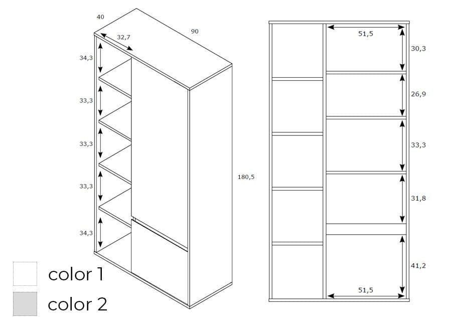 Módulo Estantería Roble 38 miniatura 4