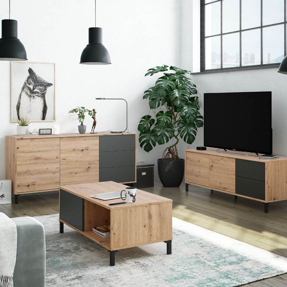 Mesa de centro negra 91 miniatura 2