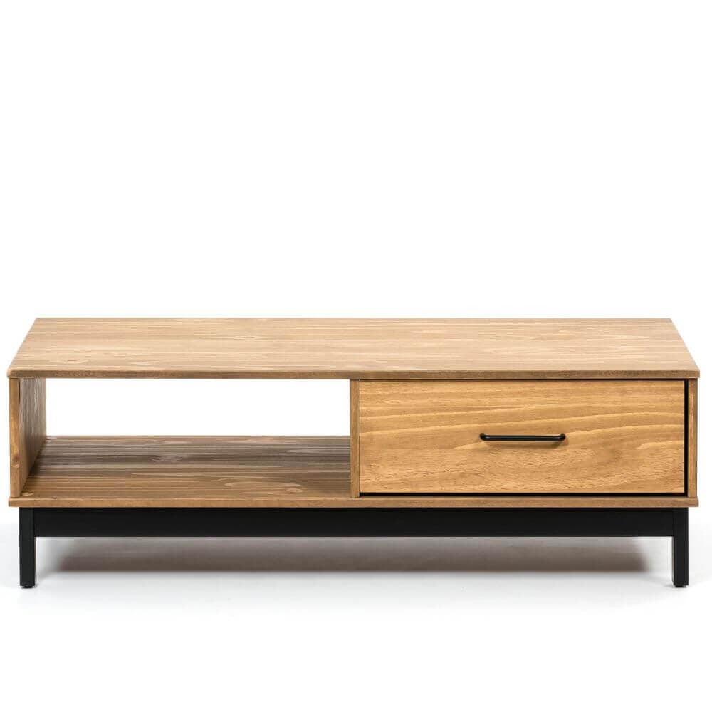 Mesa de centro roble y negra miniatura 6