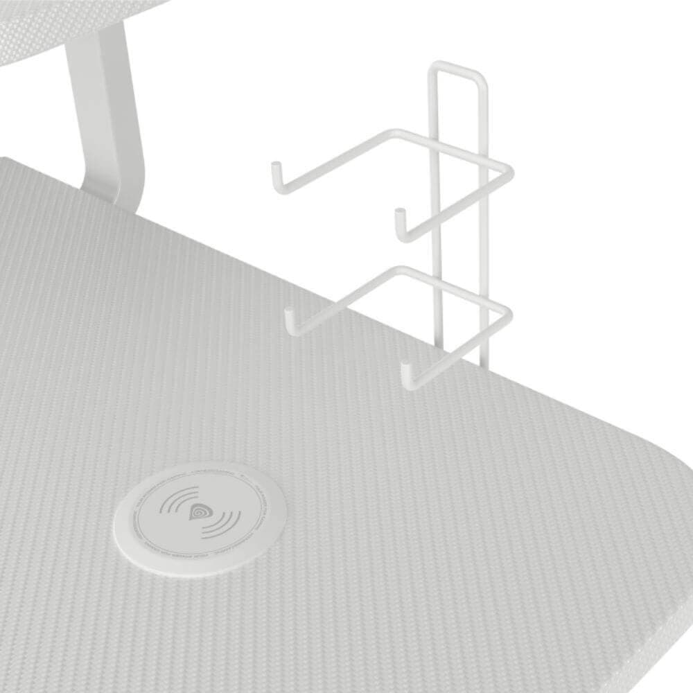 Mesa gaming blanca con altillo miniatura 9