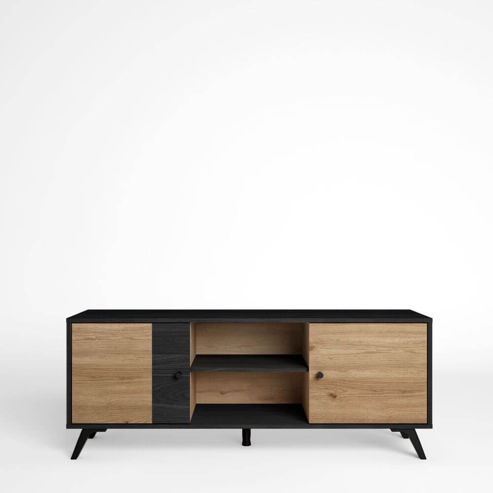 Mueble de televisión Sahara y negro miniatura 3