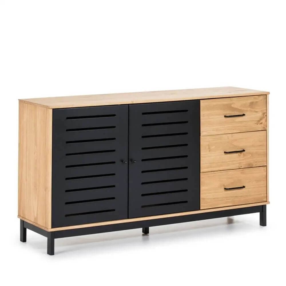 Aparador roble y negro miniatura 3