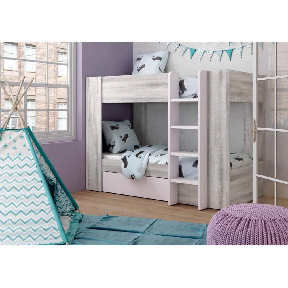 Composición Juvenil 01 Con Litera Y Cajón con Arrastre