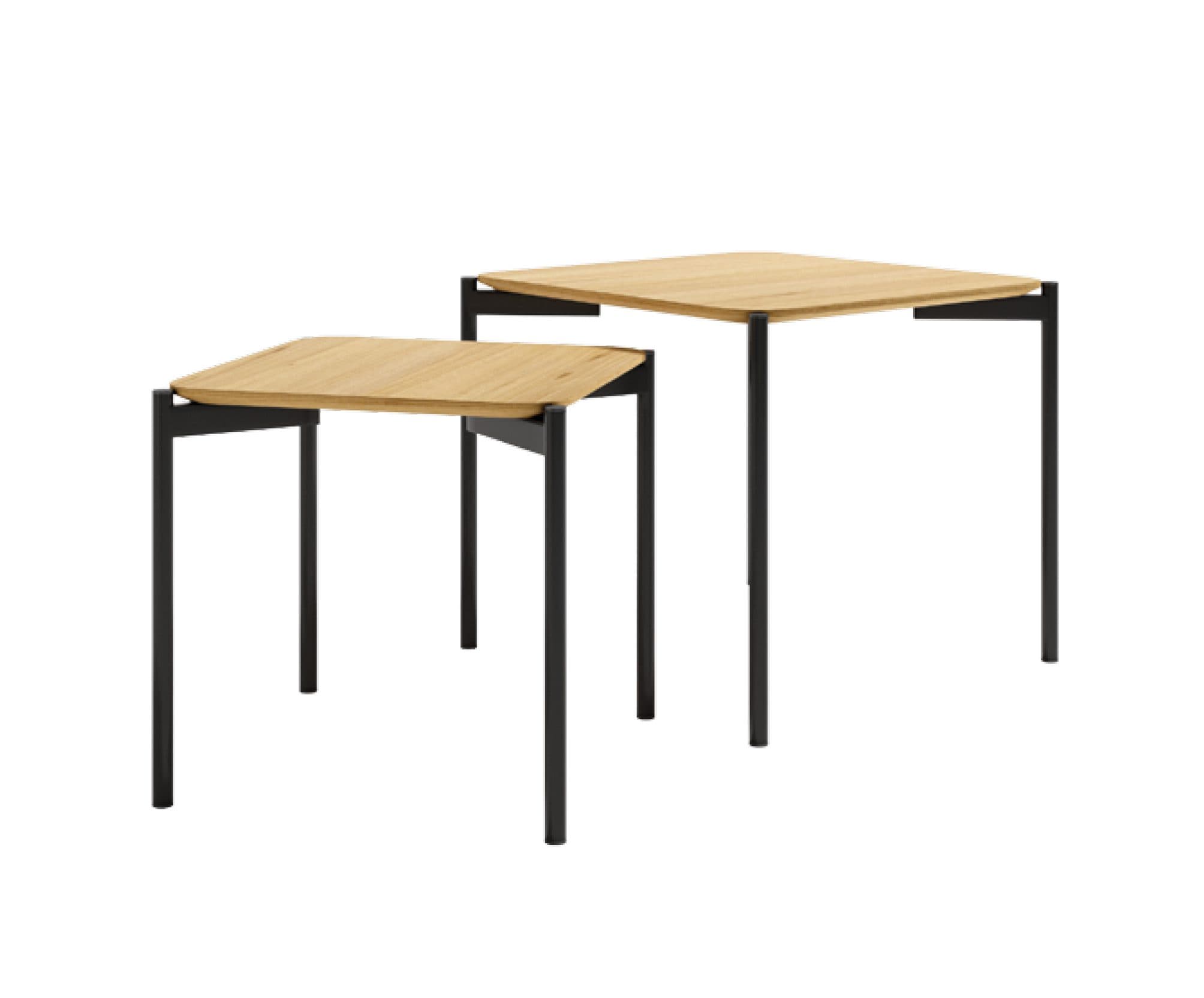 Juego de mesas cuadradas Roble