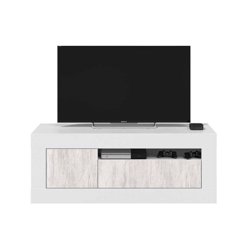 Mueble de televisión con 2 puertas y un hueco