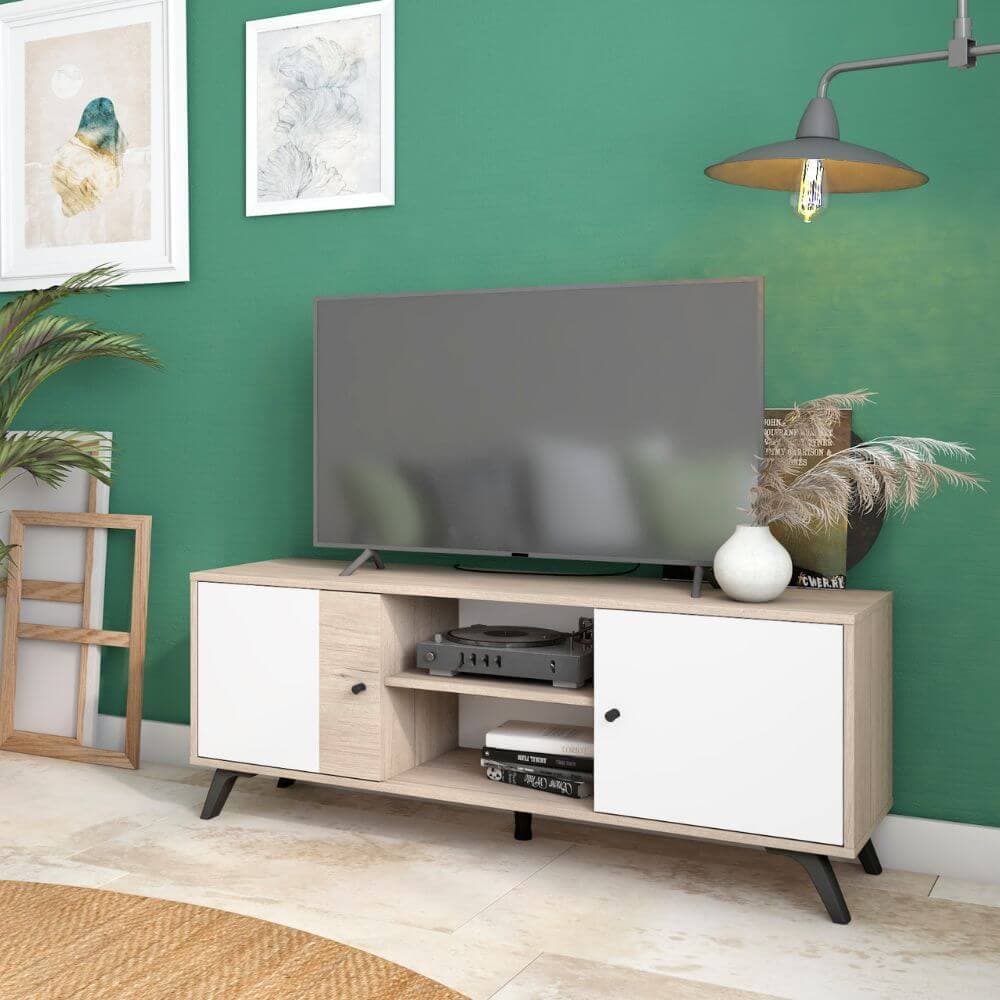 Mueble de televisión Sahara y blanco