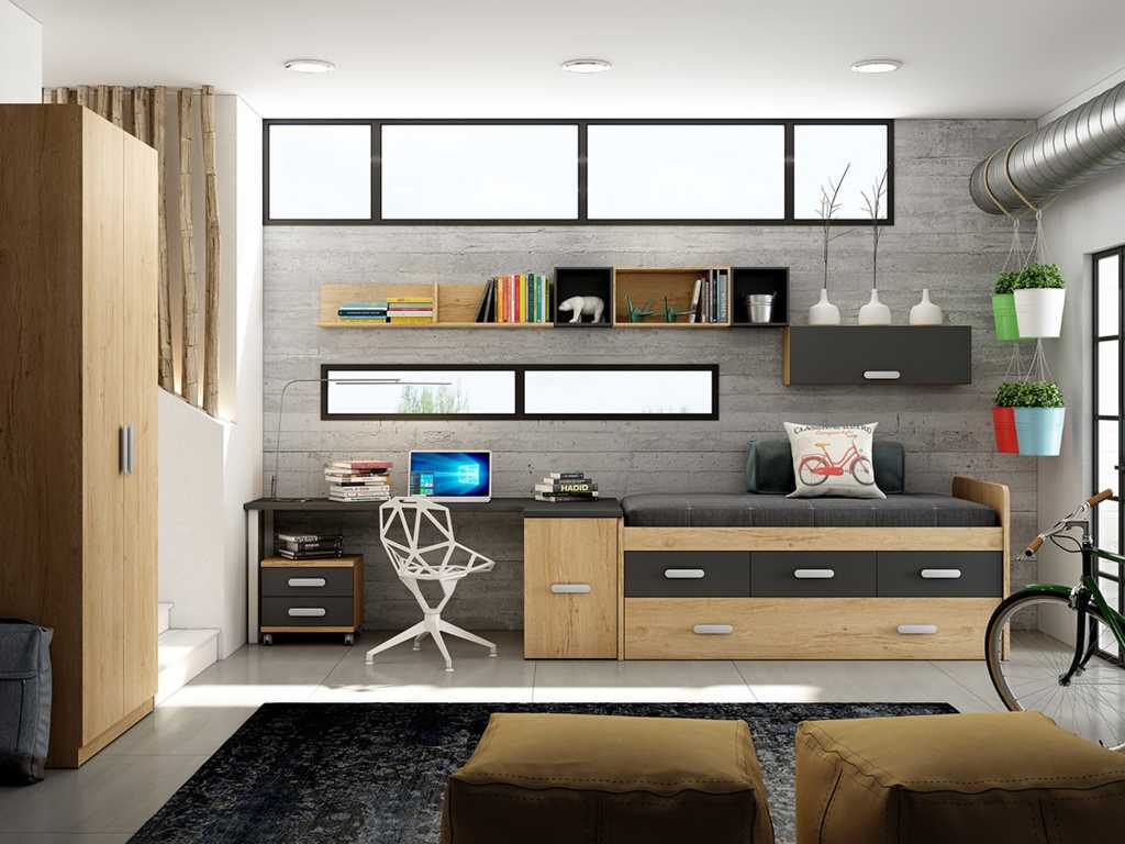COMPOSICIÓN DE DORMITORIO JUVENIL COMPLETA 109