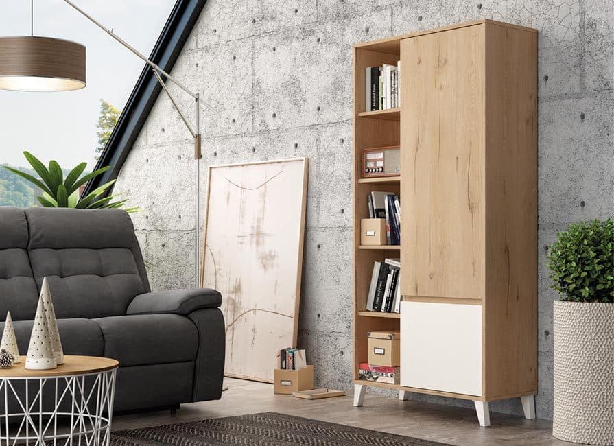 Módulo Estantería Roble / Soul blanco 40